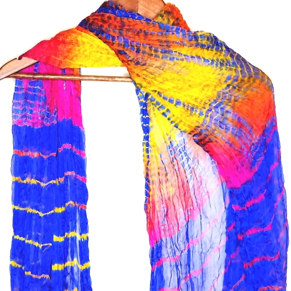 Colorful Scarf, with Bead Accents - Picture 3 of 3